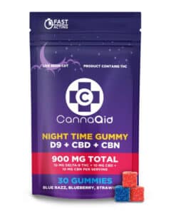 CannaAid Delta 9 THC + CBD + CBN Night Time Live Resin CDT Gummies